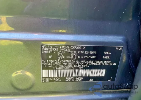 2021 Toyota Venza Le из США, поврежденный, VIN JTEAAAAH1MJ019177